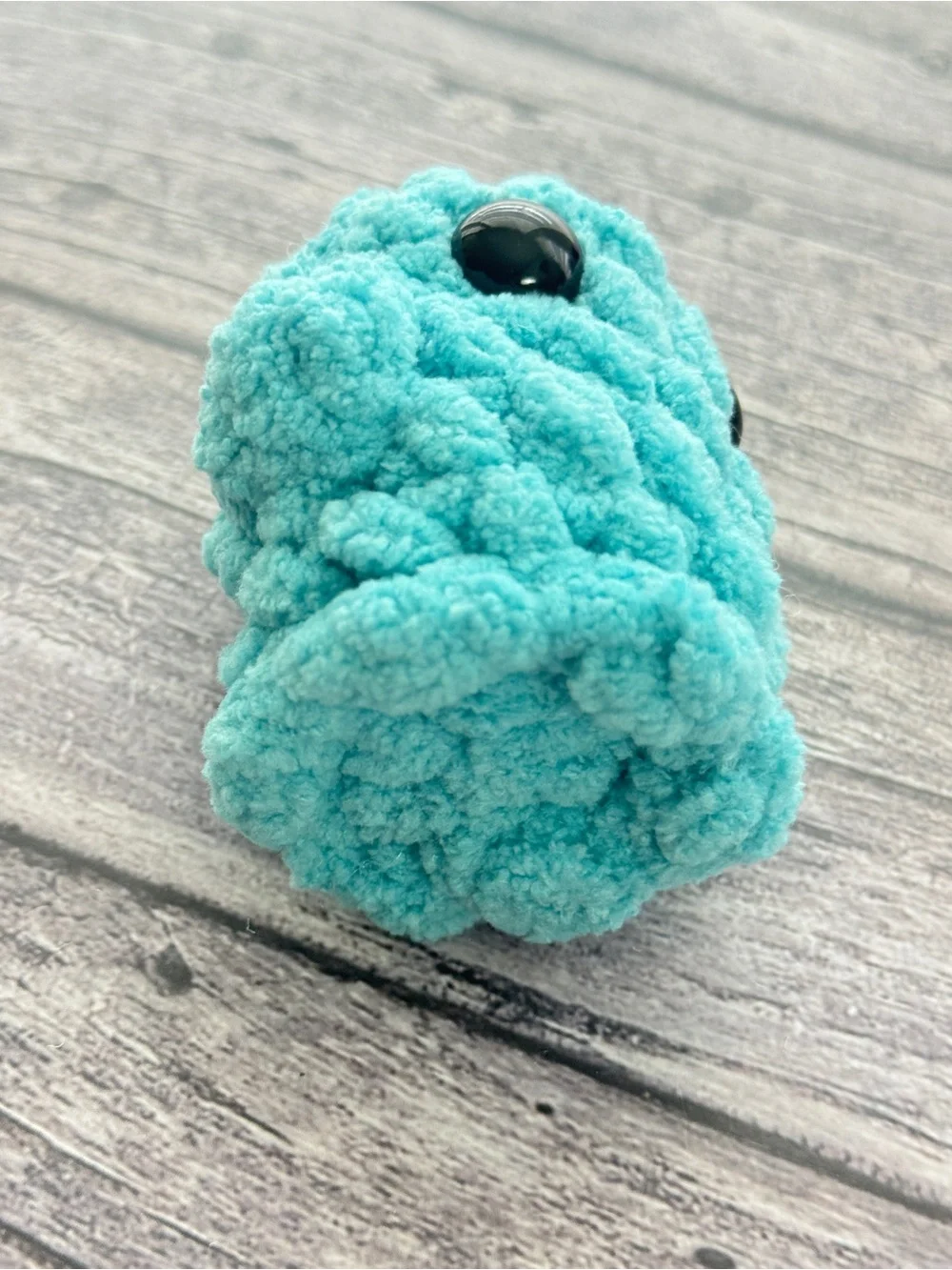 Handmade Blue Crochet Ghost Keychain – 3”